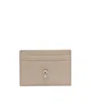 Alexander Mcqueen Skull-appliqué Leather Card Holder In Nude