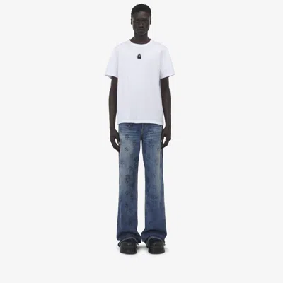 Alexander Mcqueen Skull Baggy Jeans In Black