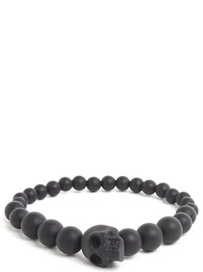 Alexander Mcqueen Skull Ball Bracelet In Black