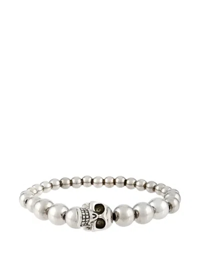 Alexander Mcqueen Skull Ball Bracelet In Silver