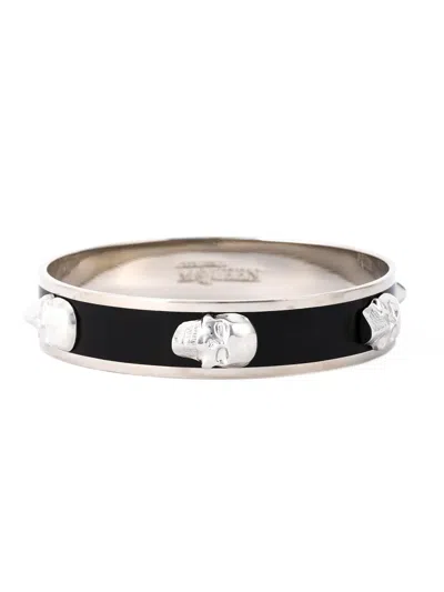 Alexander Mcqueen Skull Bangle In Black