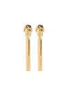 Alexander Mcqueen Skull Liner Drop Earrings In Gold