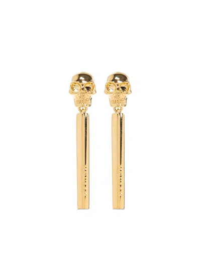 ALEXANDER MCQUEEN SKULL BAR EARRINGS