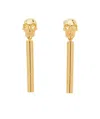 Alexander Mcqueen Skull Liner Drop Earrings In Golden