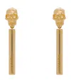 Alexander Mcqueen Skull Bar Earrings In Neutral