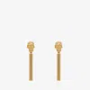 Alexander Mcqueen Skull Liner Drop Earrings In Shiny Gold