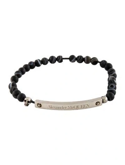 Pre-owned Alexander Mcqueen Skull Bead Bracelet, 8.5" In Multicolor