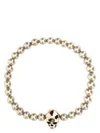 Alexander Mcqueen Skull Beaded Bracelet In A Silver Pearl