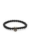 Alexander Mcqueen Skull Pearl Bracelet In Black