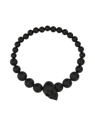 Alexander Mcqueen Skull Ball Bracelet In Black