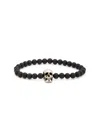 Alexander Mcqueen Skull Bracelet With Pearls In Black
