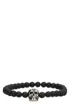 Alexander Mcqueen Alexander Mc Queen Skull Bracelet With Black Pearls