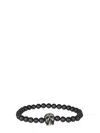 Alexander Mcqueen Alexander Mc Queen Skull Bracelet With Black Pearls