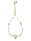 Alexander Mcqueen Skull And Pearl Friendship Bracelet