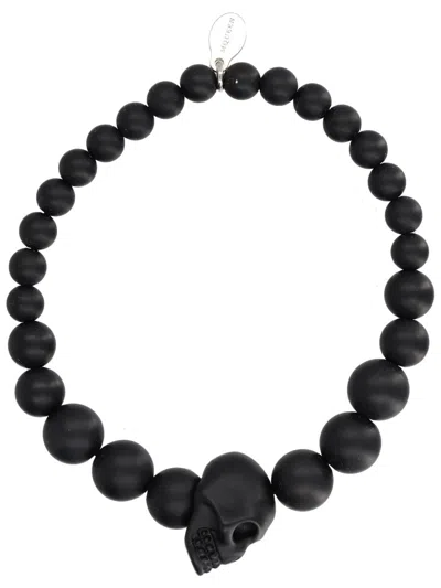 Alexander Mcqueen Skull Bracelet In Black