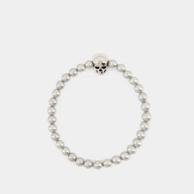 Alexander Mcqueen Skull Bracelet In Silver