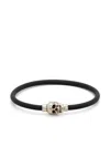 Alexander Mcqueen Skull Rubber Bracelet In Silver