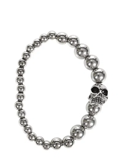 Alexander Mcqueen Skull Bracelet In Silver