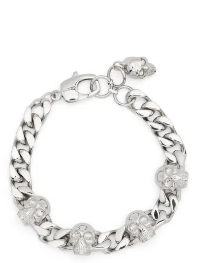 Alexander Mcqueen Skull Bracelet In Silver