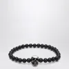 Alexander Mcqueen Skull Bracelet With Black Pearls Men