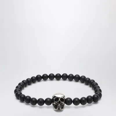ALEXANDER MCQUEEN ALEXANDER MCQUEEN SKULL BRACELET WITH BLACK PEARLS