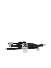 Alexander Mcqueen Skull Braided Leather Cord Bracelet Accessories In Black