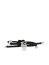 Alexander Mcqueen Skull Braided Leather Cord Bracelet Accessories In Black