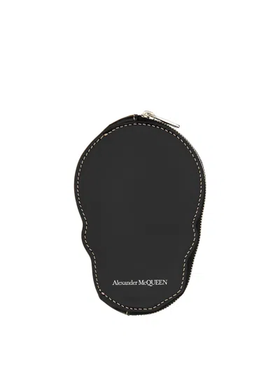 Alexander Mcqueen Skull Card Holder In Black