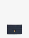Alexander Mcqueen Skull Card Holder In Navy