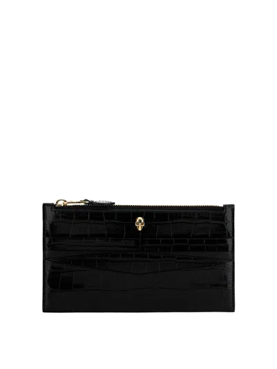 Alexander Mcqueen Skull Card Holder In Negro