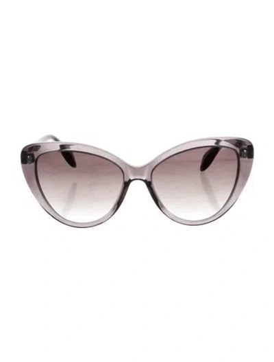 Pre-owned Alexander Mcqueen Skull Cat-eye Sunglasses In Black