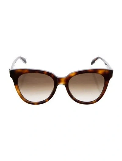 Pre-owned Alexander Mcqueen Skull Cat-eye Sunglasses In Brown