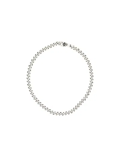 Alexander Mcqueen Skull Chain Necklace In White