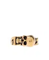 Alexander Mcqueen Skull Chain Ring In Yellow