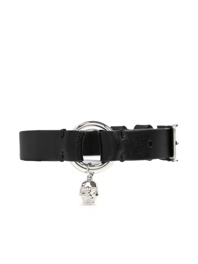 Alexander Mcqueen Skull Charm Bracelet In Black