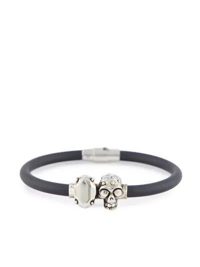 Alexander Mcqueen Skull-charm Bracelet In Black