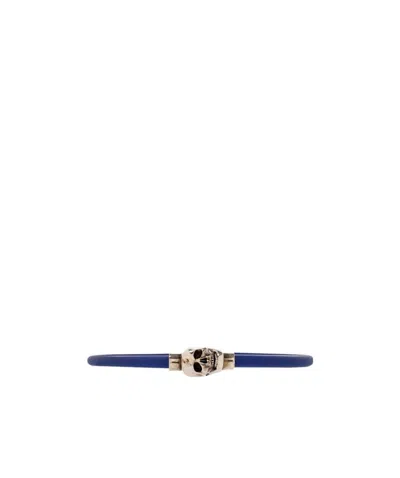 Alexander Mcqueen Skull Charm Bracelet In Blue