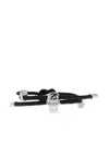 Alexander Mcqueen Skull Braided Leather Cord Bracelet Accessories In Black