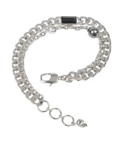 Alexander Mcqueen Skull-charm Chain Bracelet In Metallic