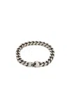 Alexander Mcqueen Skull Charm Chain-link Bracelet In Metallic