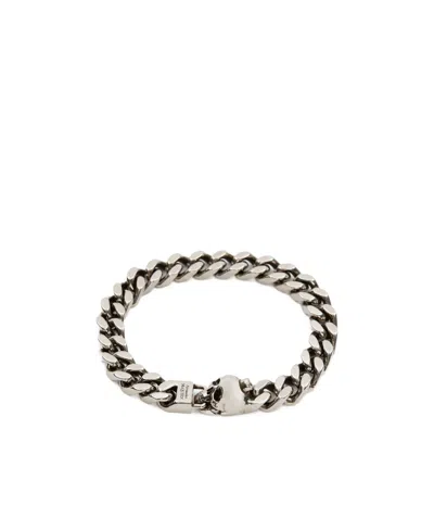 Alexander Mcqueen Skull Charm Chain-link Bracelet In Brown