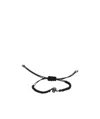 Alexander Mcqueen Skull-charm Drawstring Bracelet In Black