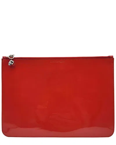 ALEXANDER MCQUEEN ALEXANDER MCQUEEN SKULL CHARM LEATHER POUCH