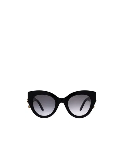 Alexander Mcqueen Skull-charm Oversize Sunglasses In Black
