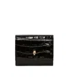 Alexander Mcqueen Skull-charm Tri-fold Wallet In Black