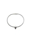 Alexander Mcqueen Skull-charm Woven Bracelet In Gray