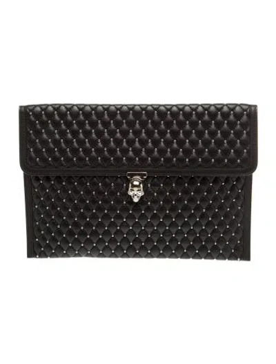 Pre-owned Alexander Mcqueen Skull Clutch In Black