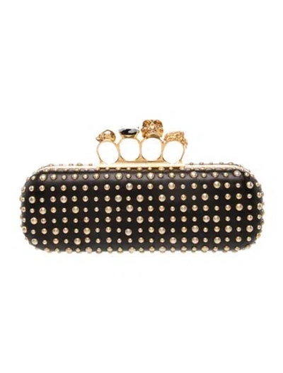 Pre-owned Alexander Mcqueen Skull Clutch In Black