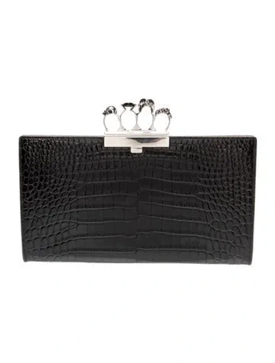 Pre-owned Alexander Mcqueen Skull Clutch In Black