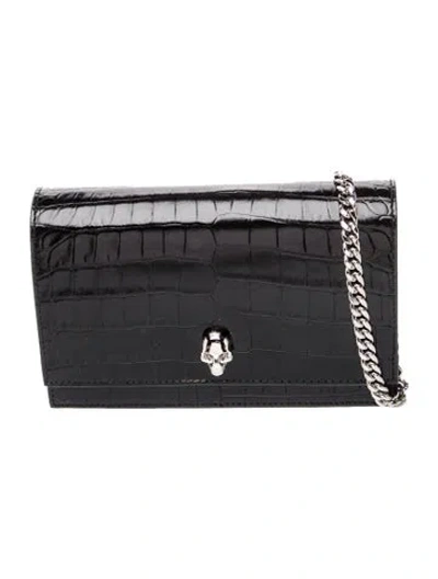 Pre-owned Alexander Mcqueen Skull Clutch In Black
